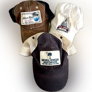 3 Golf Themed Baseball Cap Hats